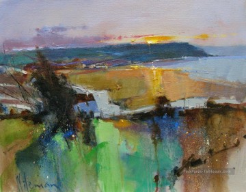 Paysage marin abstrait Cove Sunrise Peinture à l'huile